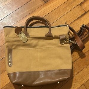R.Riveter Tan and Brown Otto Crossbody Bag